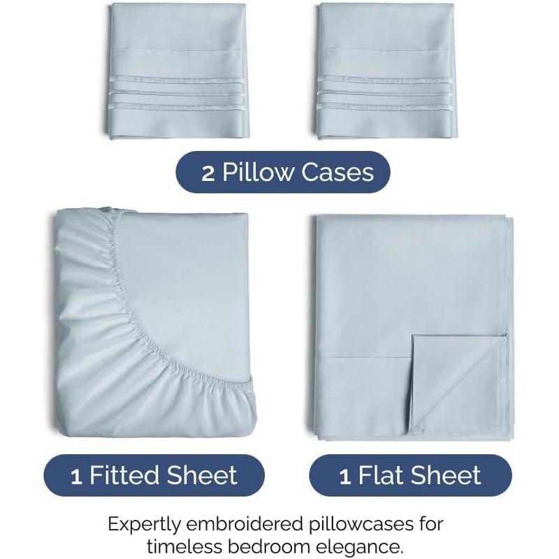 CGK Linens 4 Piece Sheet Set Premium Cooling, Soft & Wrinkle Free Sheet Set
