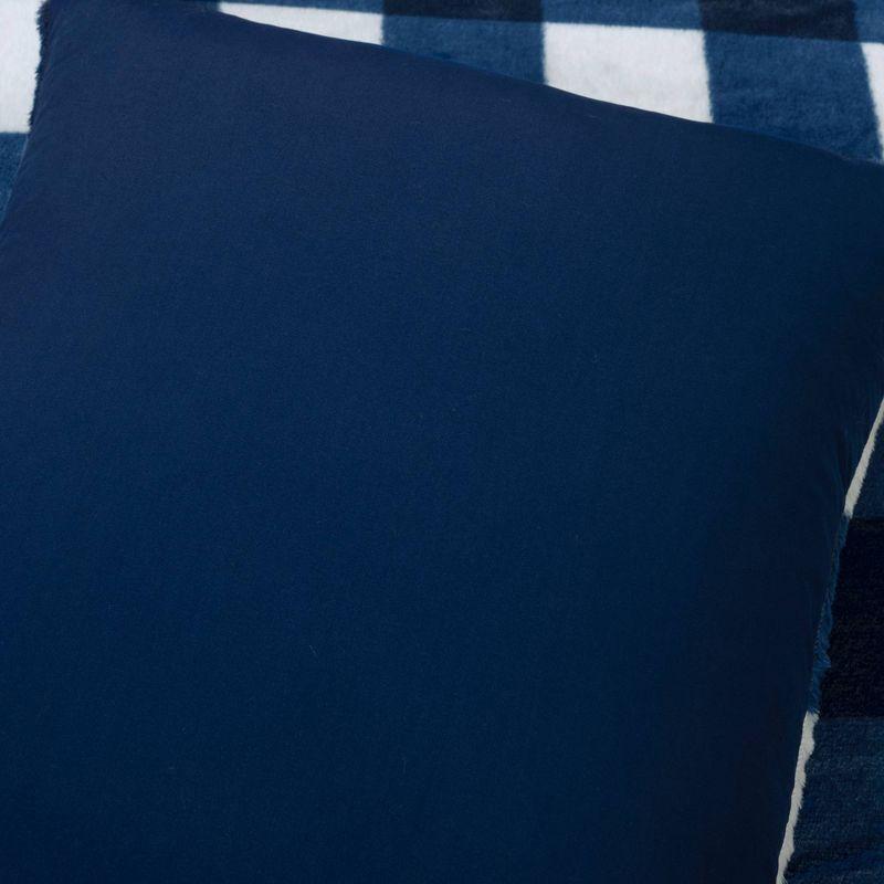 Plaid Faux Fur Microfiber 2 Piece Comforter Set (Set of 2)