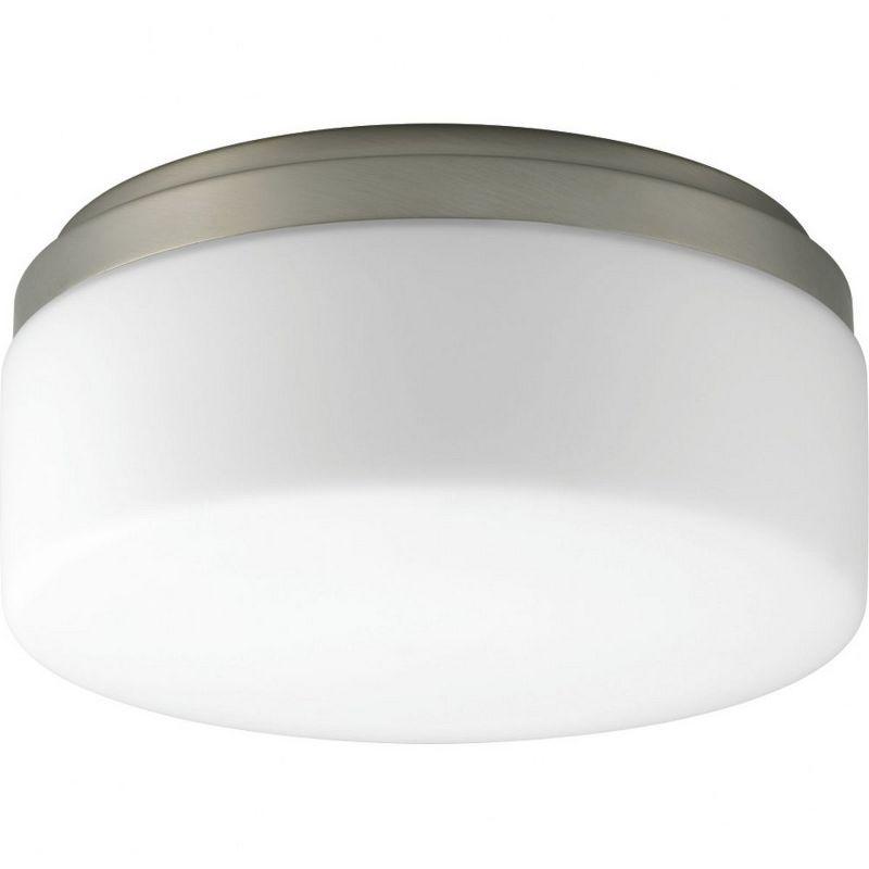 Progress Lighting Maier 1-Light LED Flush Mount, Brushed Nickel, Etched White Opal Acrylic