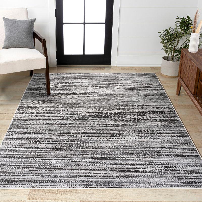 JONATHAN Y Loom Modern Strie'  Black/Gray 8 ft. x 10 ft. Area Rug