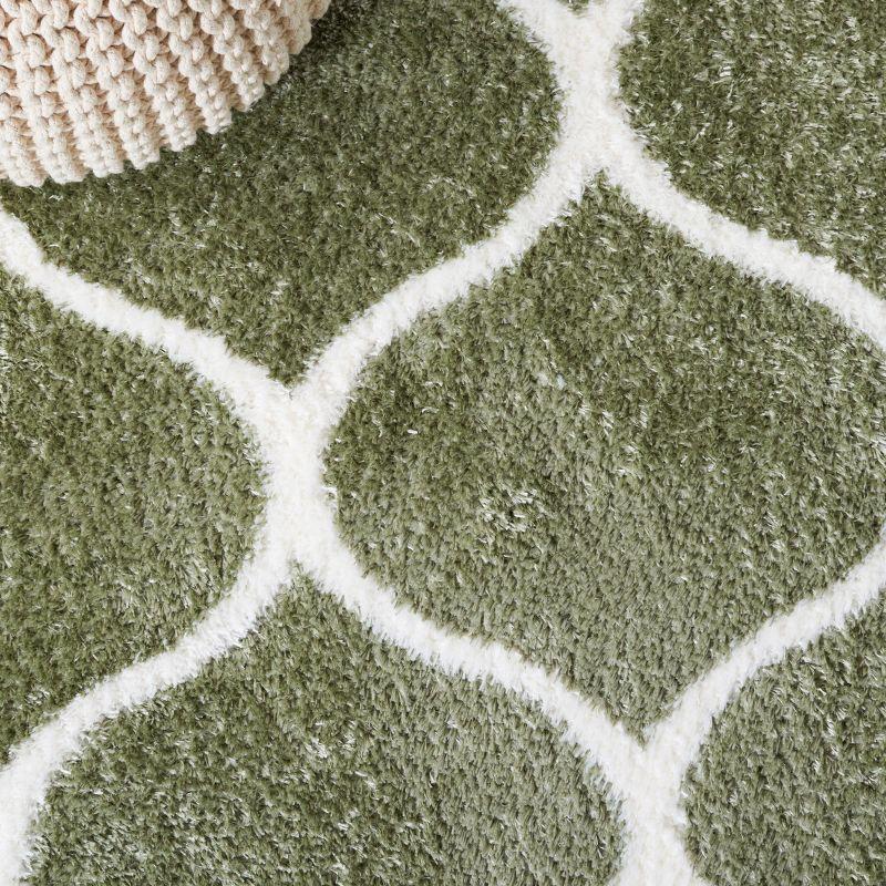 Tahoe Shag THO677 Power Loomed Indoor Runner Rug - Sage/White - 2'x9' - Safavieh