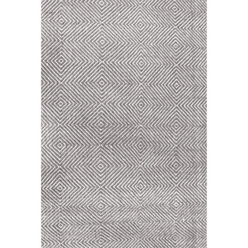 Nuloom Ago Geometric 6x9 Wool Indoor Area Rug for Living Room Bedroom Dining Room Kitchen, Grey/Ivory