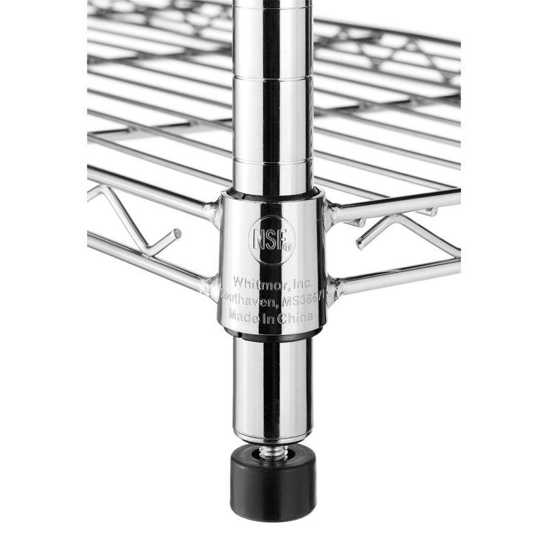 Whitmor 5 Tier Supreme Large Shelving Chrome Silver: Storage & Organization, Reinforced Metal, Compatible with 13" Cube System