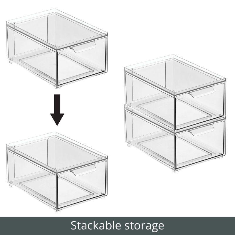 ClearView 8-Pack Stacking Plastic Organizer Bin with Pull-Out Drawers