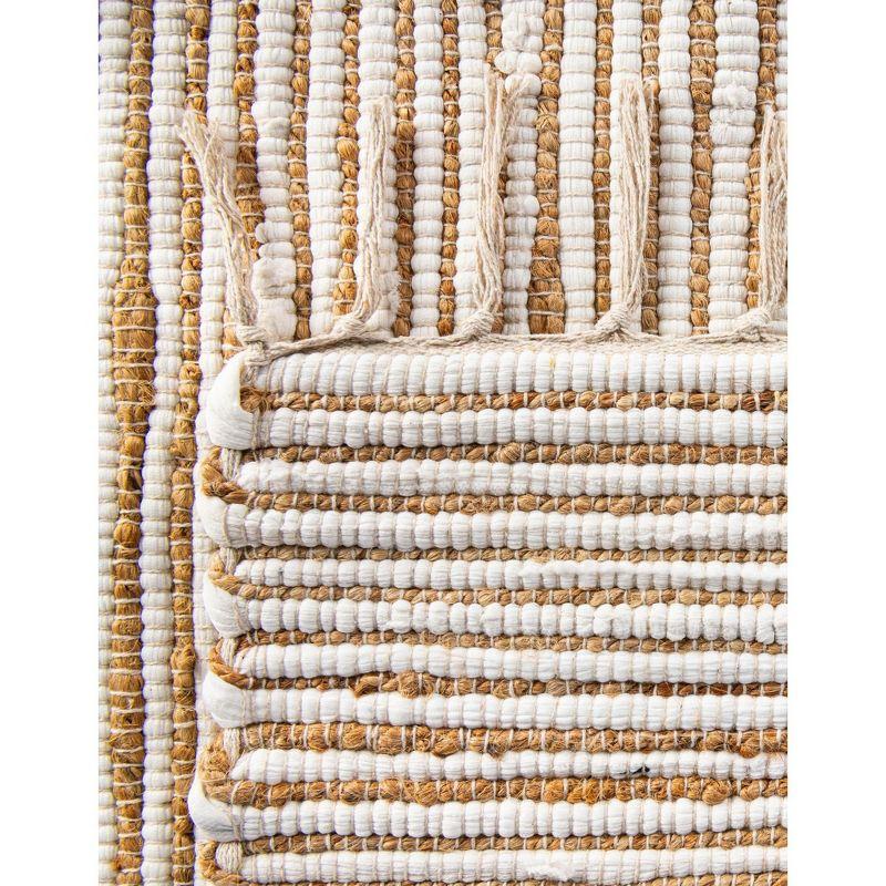 Handmade Beige and Ivory Braided Jute Area Rug