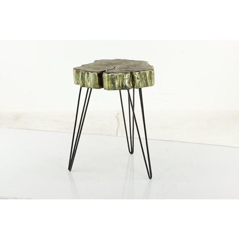 Modern Polystone and Metal Accent Table - Olivia & May