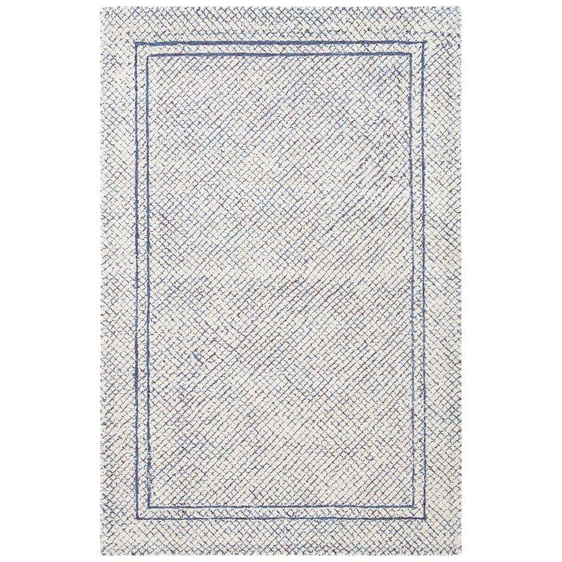 Abstract ABT341 Hand Tufted Area Rug - Ivory/Navy - 3'x5' - Safavieh .