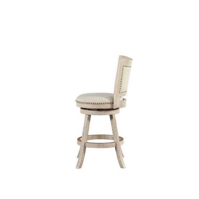 Dovecove Falken Swivel Upholstered Counter Stool with Solid Wood Frame