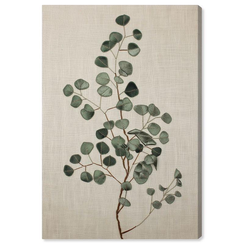 Art Remedy Eucalyptus Embroidery II Botanical Art Prints Wall Art by Art Remedy