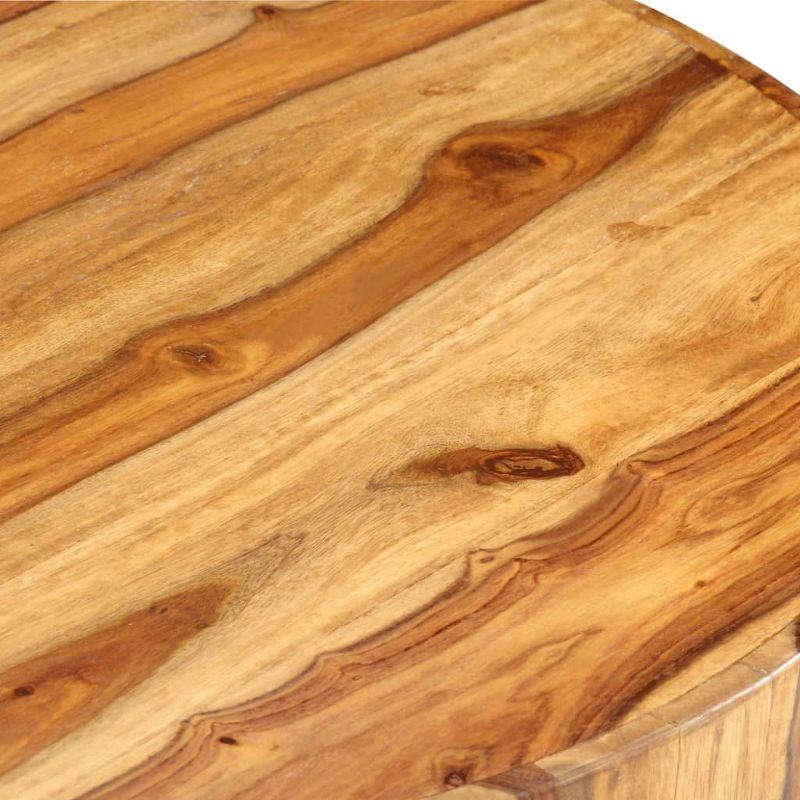 vidaXL Round Coffee Table 25.6"x11.8" Solid Sheesham Wood