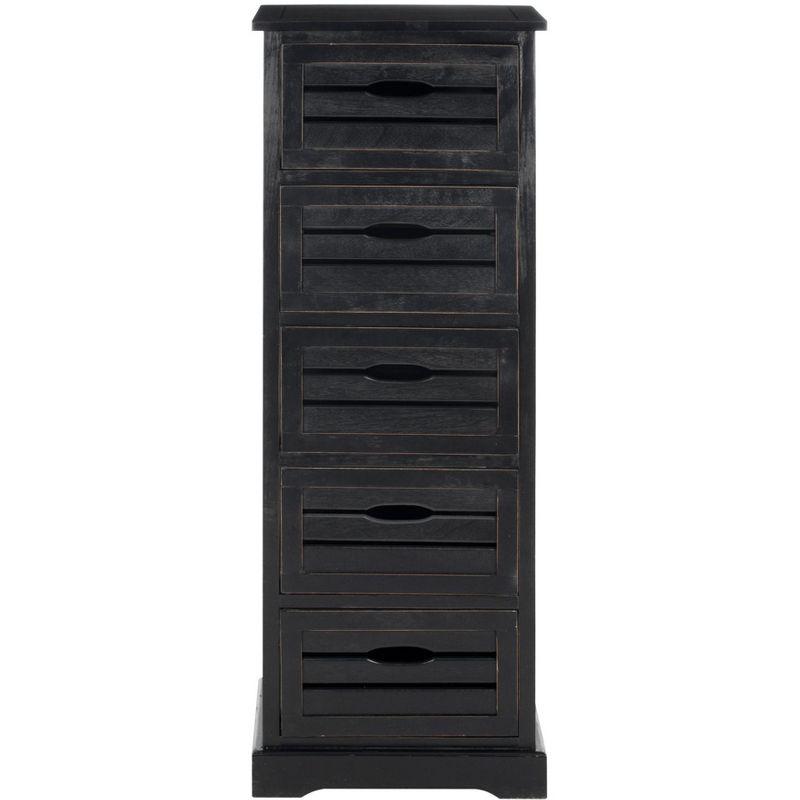 Samara 5 Drawer Cabinet - AMH5714 - Distressed Black - Safavieh Couture