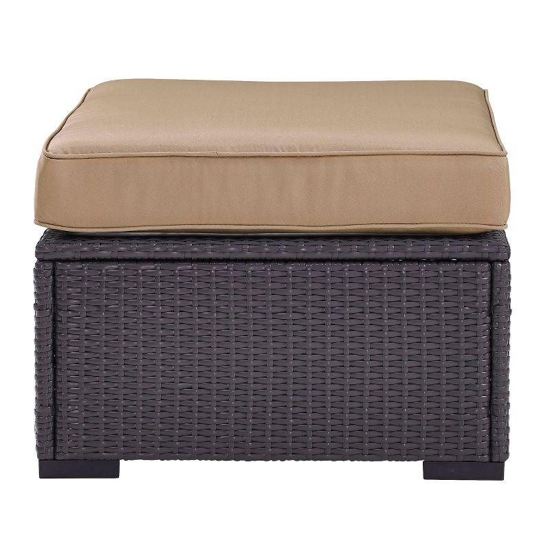 Biscayne Brown Mocha Resin Wicker Outdoor Ottoman