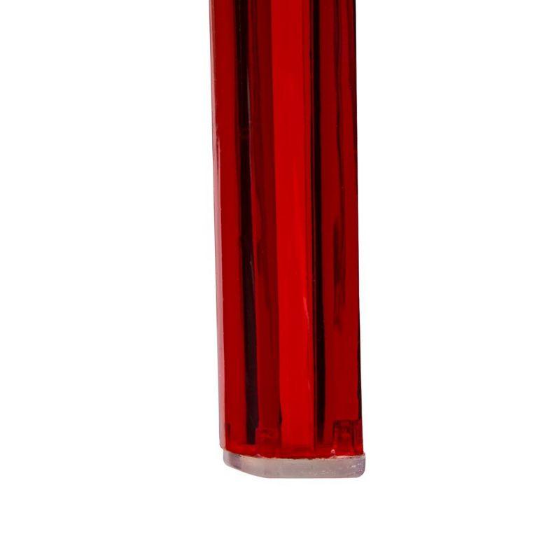 LeisureMod Cornelia Modern Plastic Dining Chair with Cut-Out Tree Design, Transparent Red
