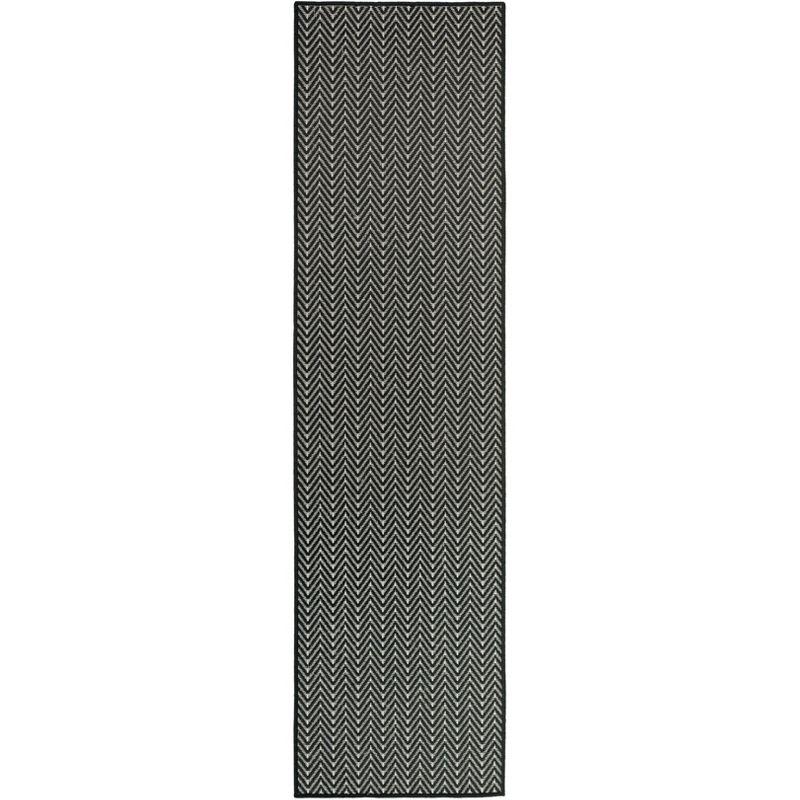 Nourison Horizon Indoor/Outdoor 2' x 6' Black Modern Rug