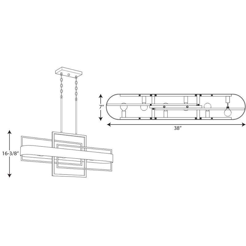 Progress Lighting Adagio 6-Light Linear Chandelier, Black, No Shade