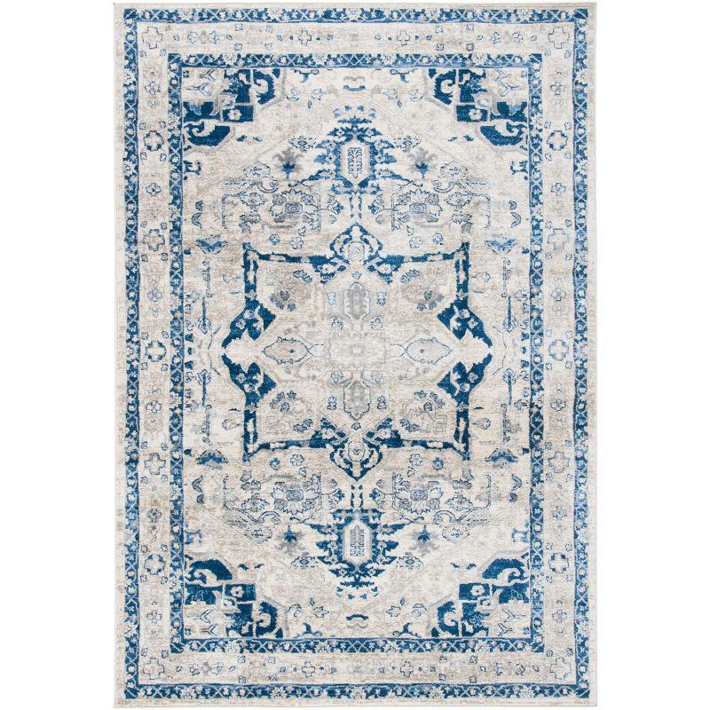 Brentwood BNT852 Power Loomed Indoor Area Rug - Beige/Blue - 6'x9' - Safavieh