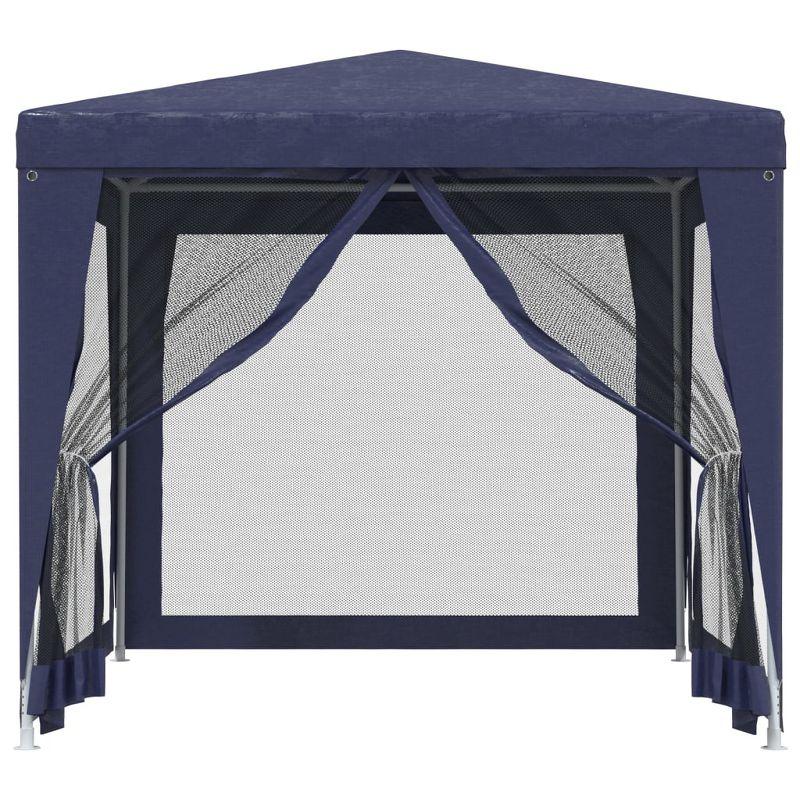 vidaXL Party Tent with 4 Mesh Sidewalls Blue 8.2'x8.2' HDPE