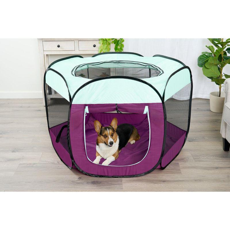 6 Panel Mesh Pet Playpen With Door