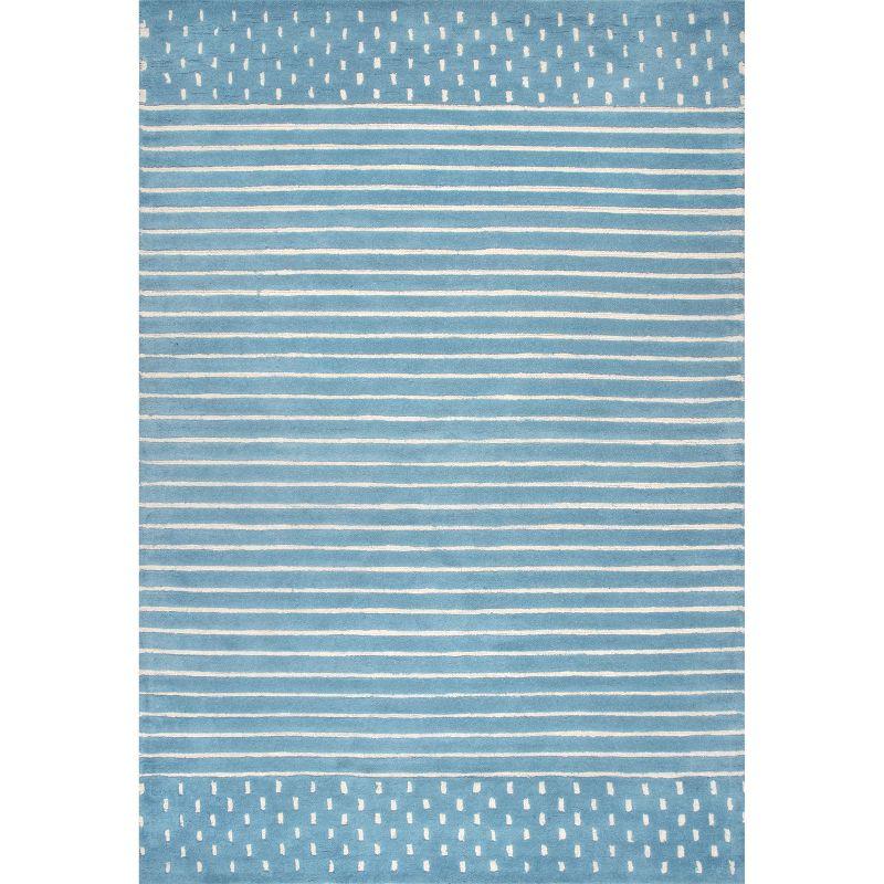 Nuloom Mandia Striped Wool Area Rug, 4' x 6', Baby Blue