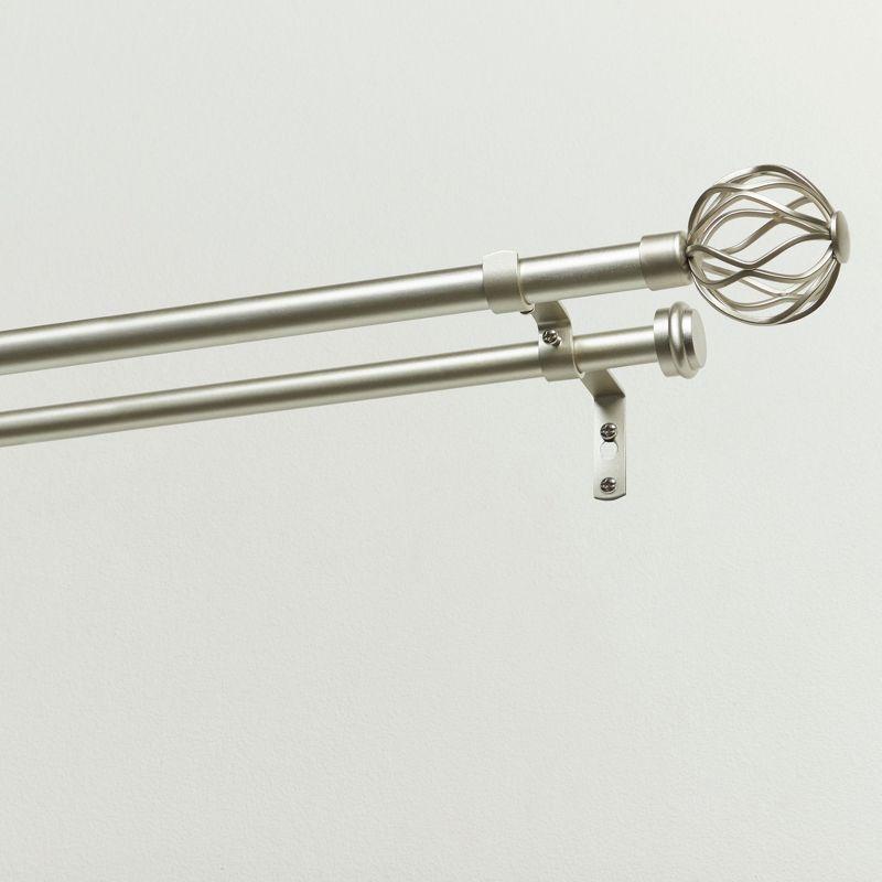Amalgamated Textiles Ogee Double Window Curtain Rod and Finial Set