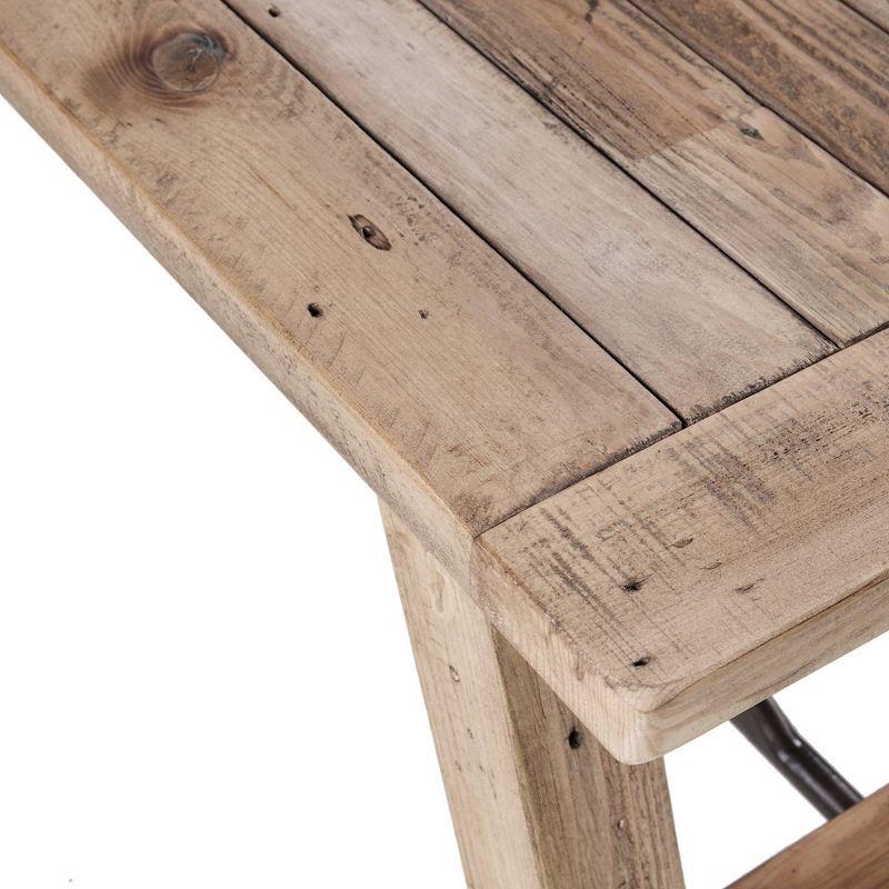 Ink+Ivy Sonoma Dining Bench Natural: Mid-Century Modern Pine & Metal Frame, Seats 2, 400lb Capacity