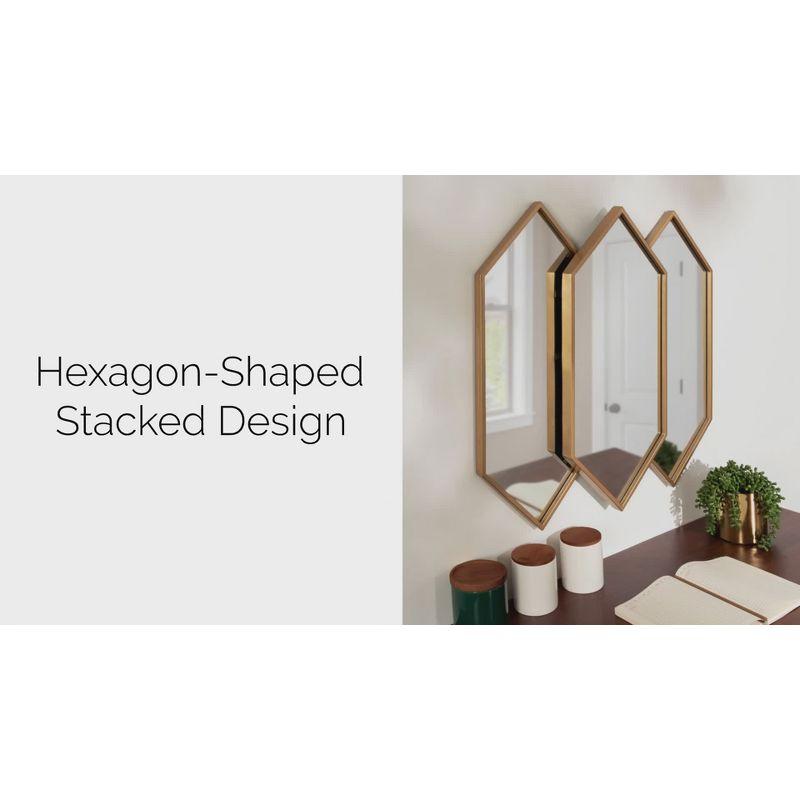 28" x 27" Diaz Framed Wall Mirror Black - Kate & Laurel All Things Decor: Hexagonal, Modern Design, No Assembly Required