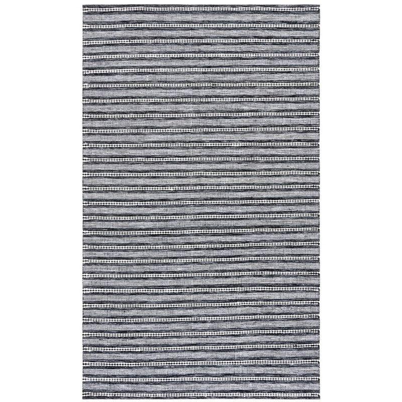 Bohemian Nomad Black/Ivory Wool Blend 3' x 5' Flatweave Rug