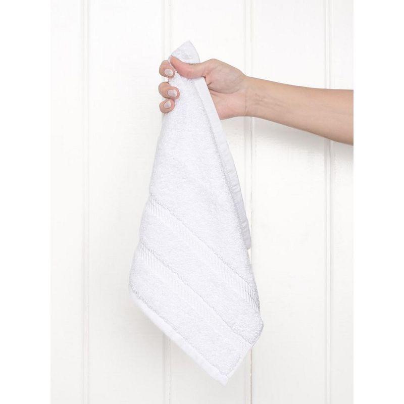 American Soft Linen 4 Pack Washcloth Set, 100% Cotton Washcloth Hand Face Towels for Bathroom and Kitchen, White