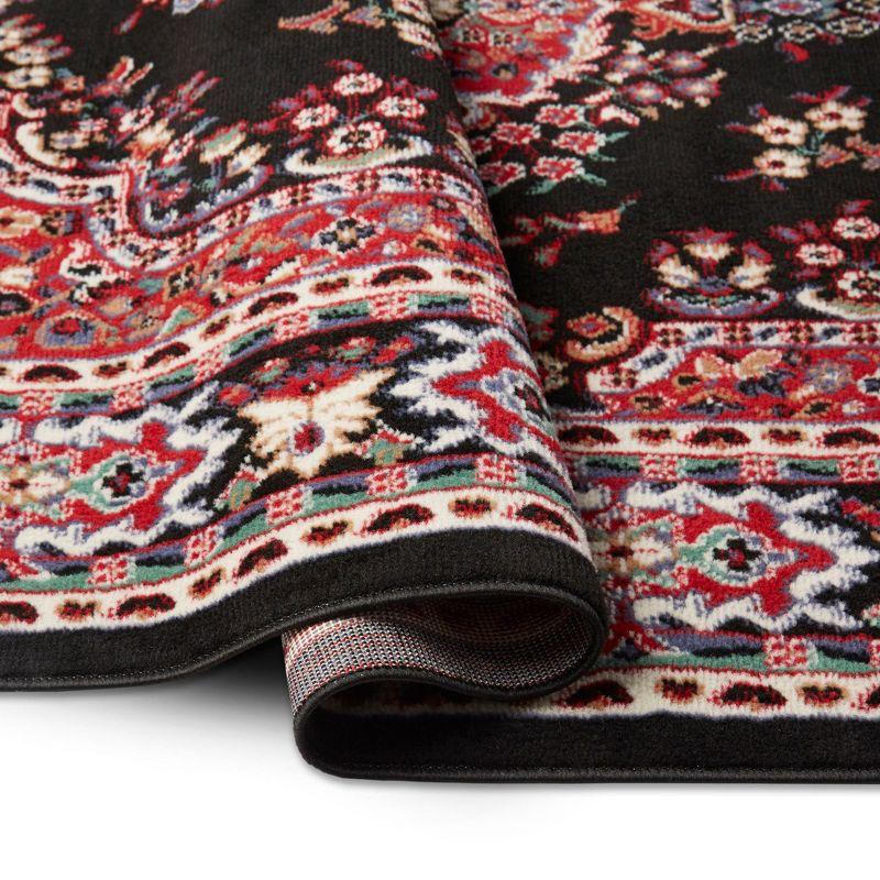 Home Dynamix Premium Sakarya Traditional Medallion Area Rug, Black/Red, 5'2"x7'4"