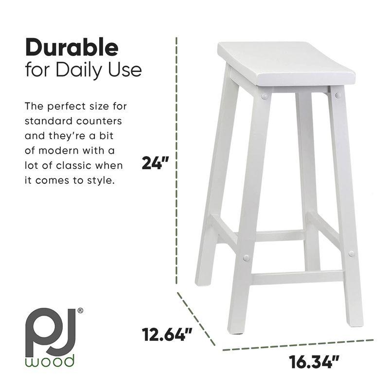 PJ Wood Solid Wood Accent Stool