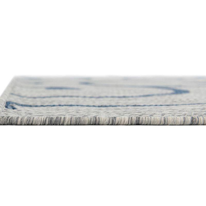 Unique Loom 7' 0 x 10' 0 Rectangle Indoor/Outdoor Botanical Gray Area Rug