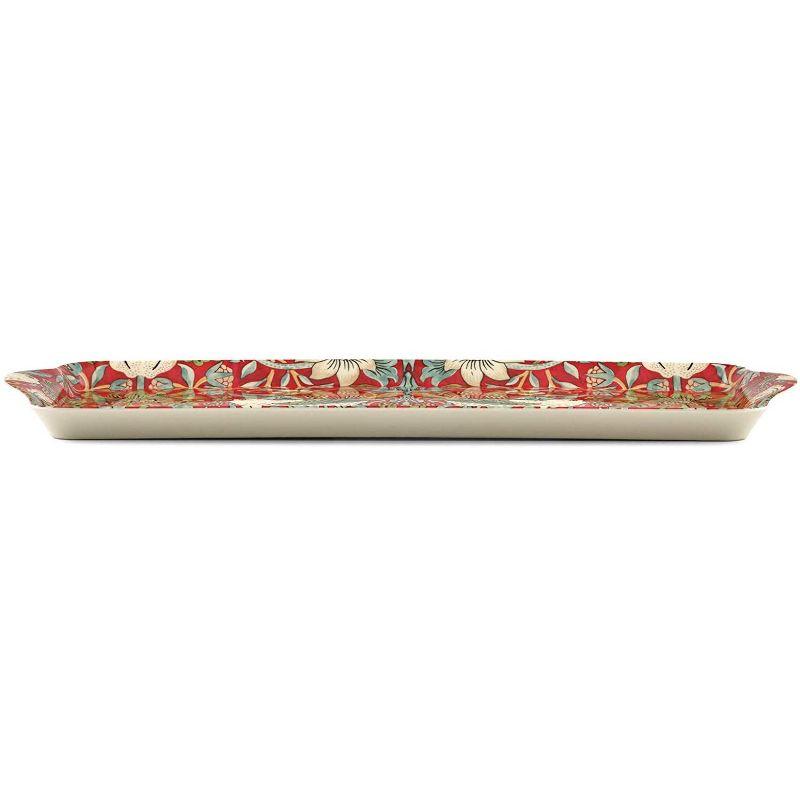 Strawberry Thief Red Morris & Co Melamine Serving Tray 15''