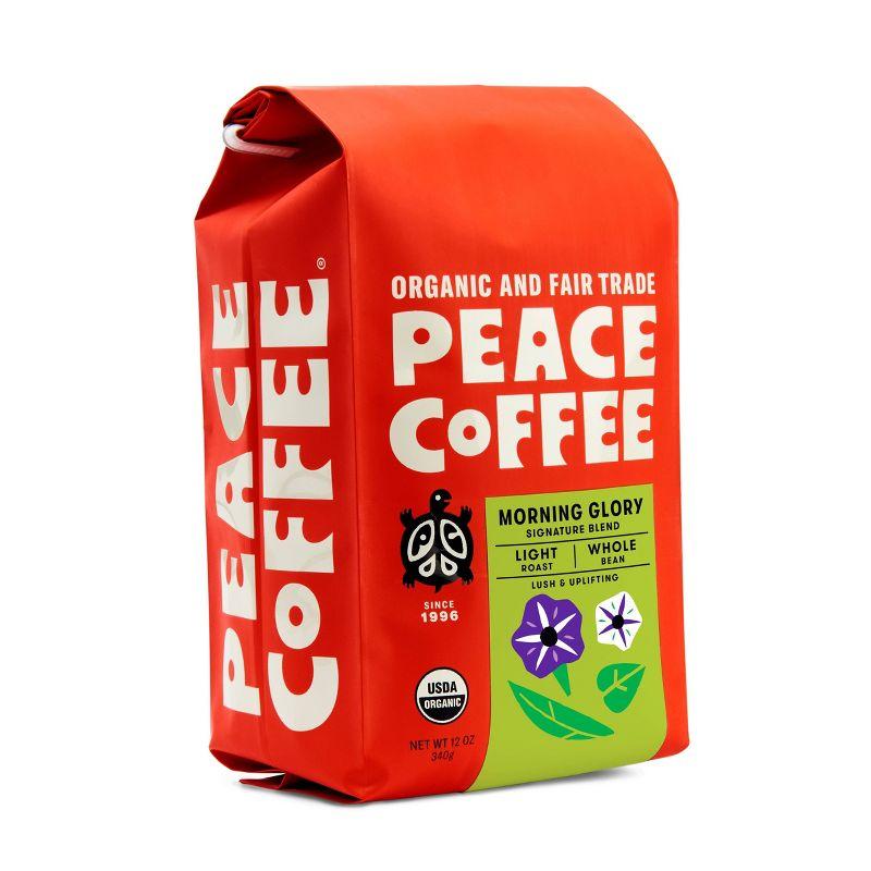Peace Coffee Morning Glory Light Roast Whole Bean Coffee - 12oz