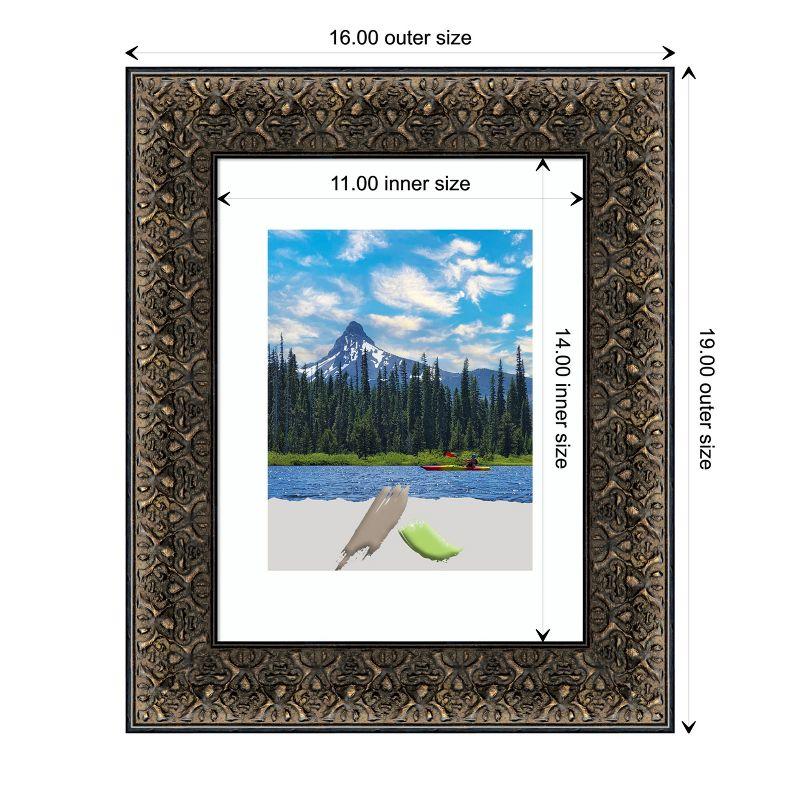 Amanti Art Intaglio Embossed Black Wood Picture Frame Opening Size 11x14 in. (Matted To 8x10 in.)
