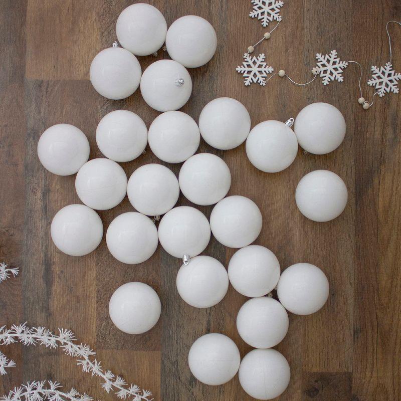 Northlight 60ct Shatterproof Shiny Christmas Ball Ornament Set 2.5" - White