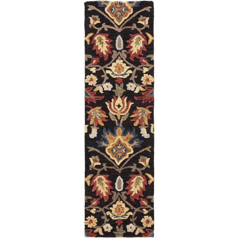 Blossom BLM402 Hand Tufted Indoor Runner Rug - Charcoal/Multi - 2'3"x8' - Safavieh