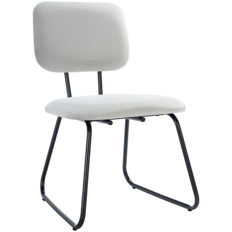 Modern Velvet Parsons Side Chair with Metal Hairpin Legs - Black