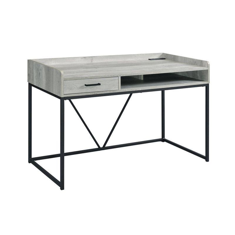 Peyton Industrial Home Office Desk with Drawer and Power Outlet