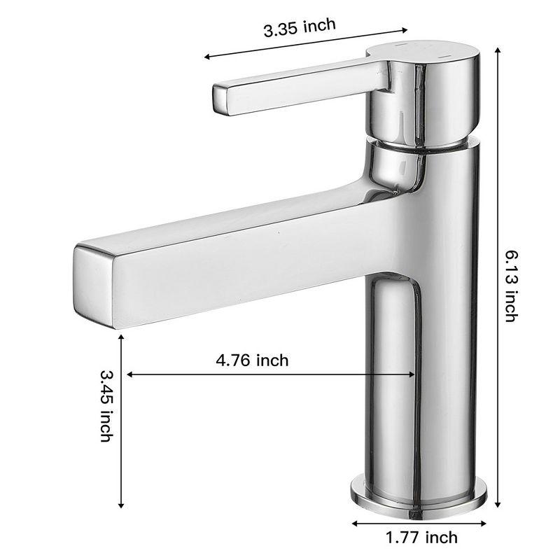 Polished Chrome Single Handle Modern Bathroom Faucet