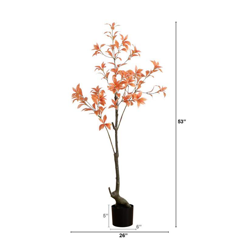 Nearly Natural 4.5-ft Autumn Pieris Artificial Fall Tree