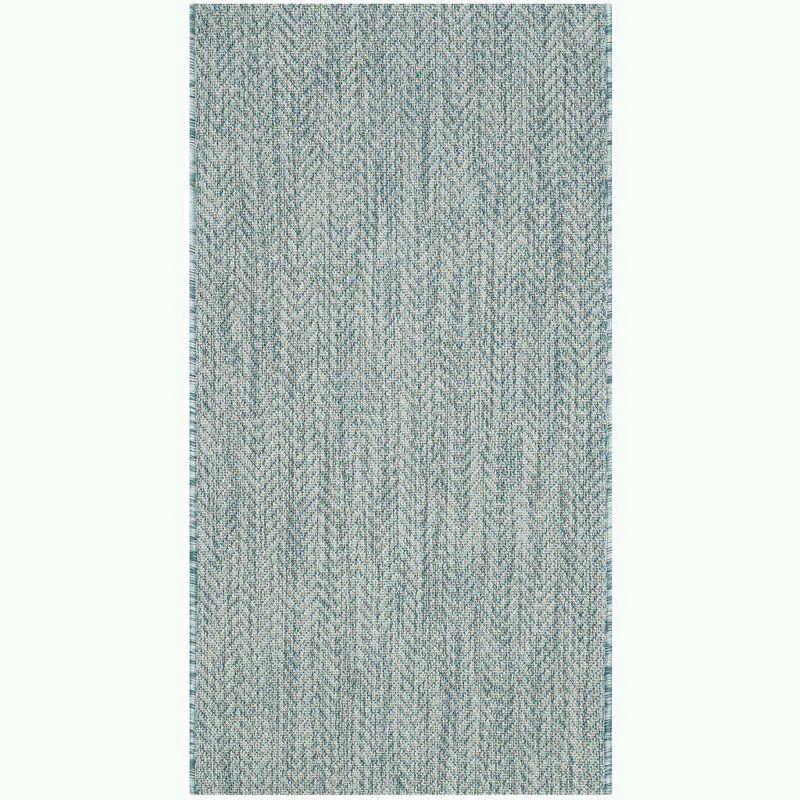 Courtyard CY8022 Power Loomed Indoor and Outdoor Accent Rug - Aqua/Grey - 2'x3'7" - Safavieh