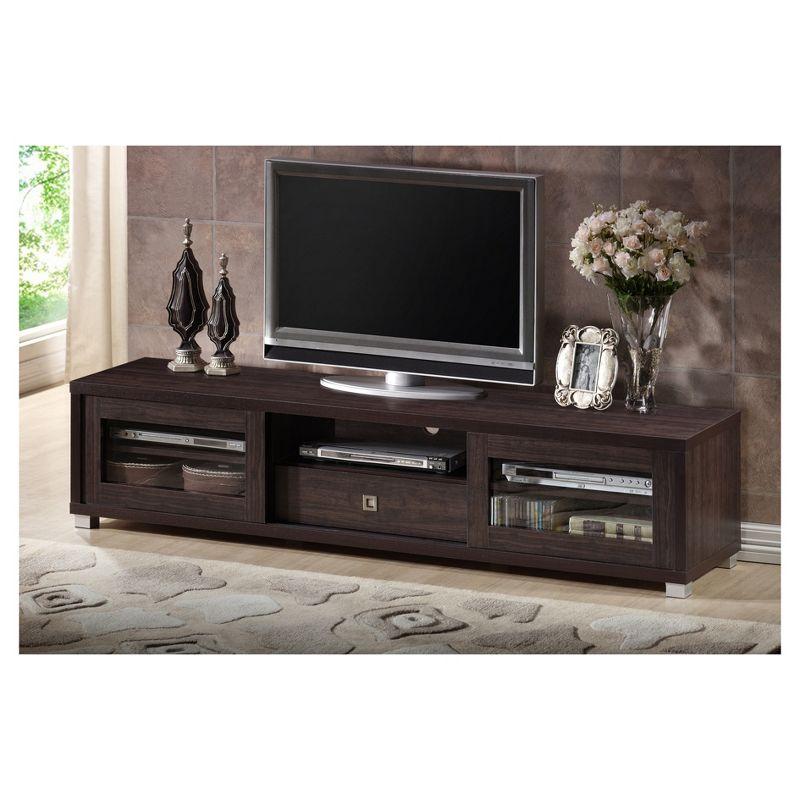 Beasley Cabinet: Entertainment Center with Storage, Fits 70" TV - Baxton Studio