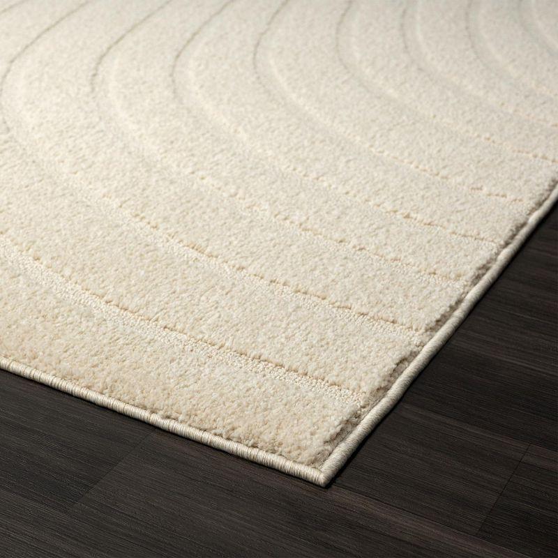 Luxe Weavers Modern Floral Indoor Cream 8x10 Area Rug