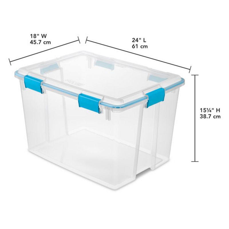 Sterilite 120qrt. Multipurpose Clear Plastic Storage Container Box with Latching Lids and 2 Rear Wheels