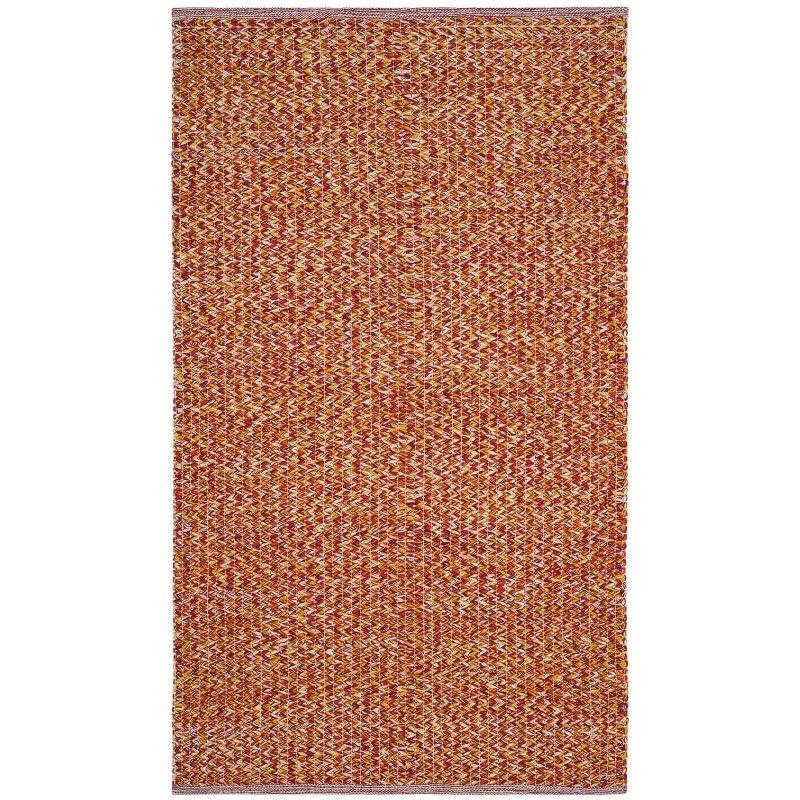 Coastal Breeze Hand-Woven Orange Cotton 4' x 6' Area Rug