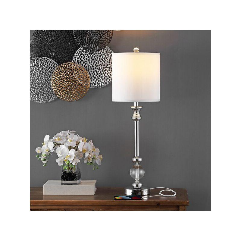 Erica Crystal Candlestick Lamp W/ USB Port (Set of 2) - 31 Inch Height - LIT4164 - Crystal - Safavieh