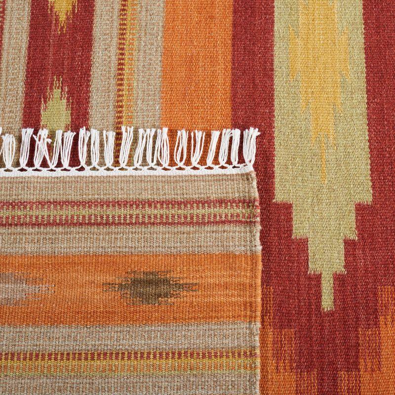 Kilim NVK176 Hand Woven Indoor Area Rug - Brown/Multi - 4'x6' - Safavieh