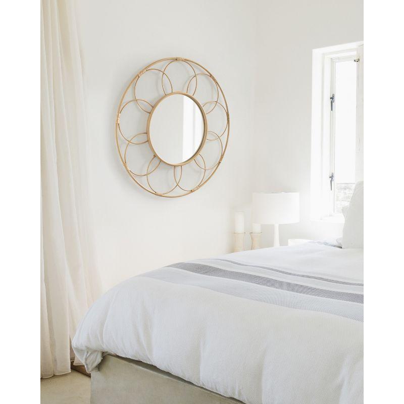 34"x34" Cori Round Rattan Mirror - Kate & Laurel All Things Decor