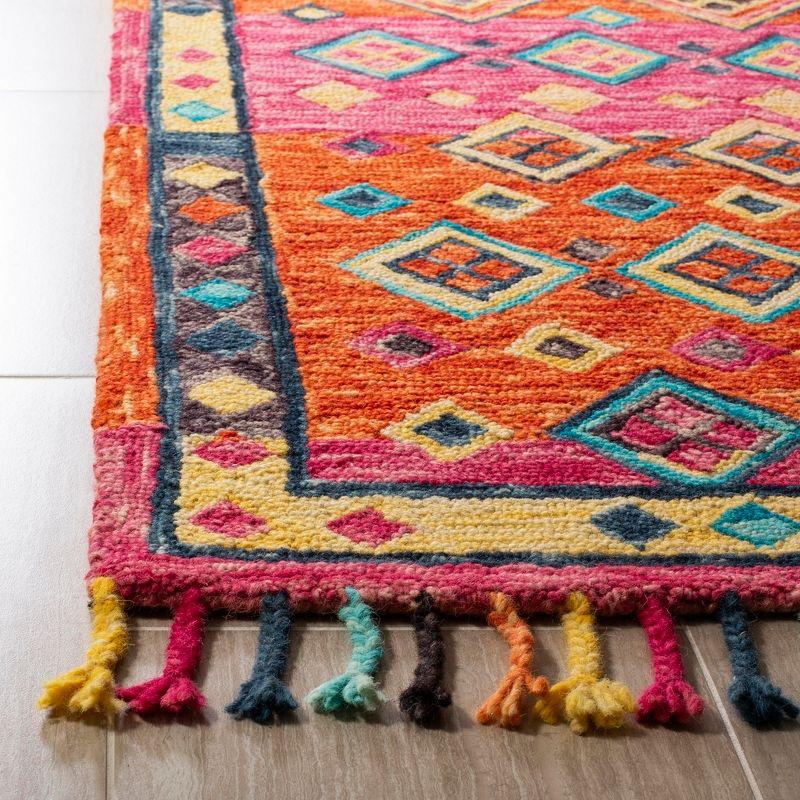 Handmade Geometric Multicolor Wool Tufted Accent Rug