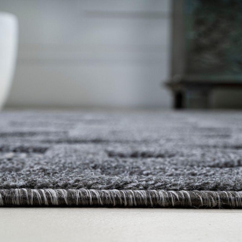 5 X 8 Talaia Neutral Geometric Indoor/Outdoor Area Rug, Dark Gray - JONATHAN Y